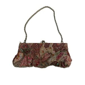 Express Pink Sequin Embellished Clutch